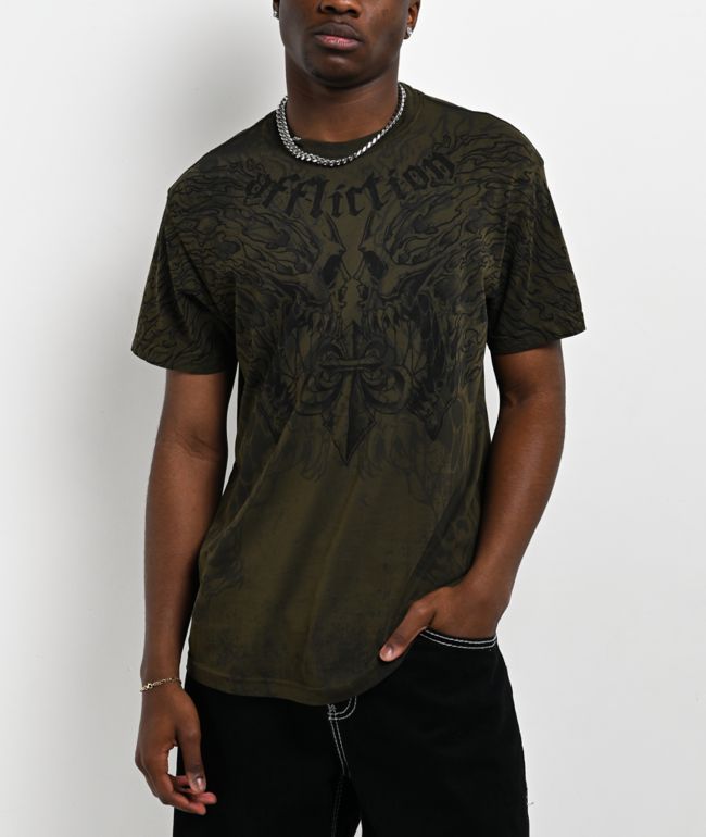 Affliction Burn Green T-Shirt - Affliction