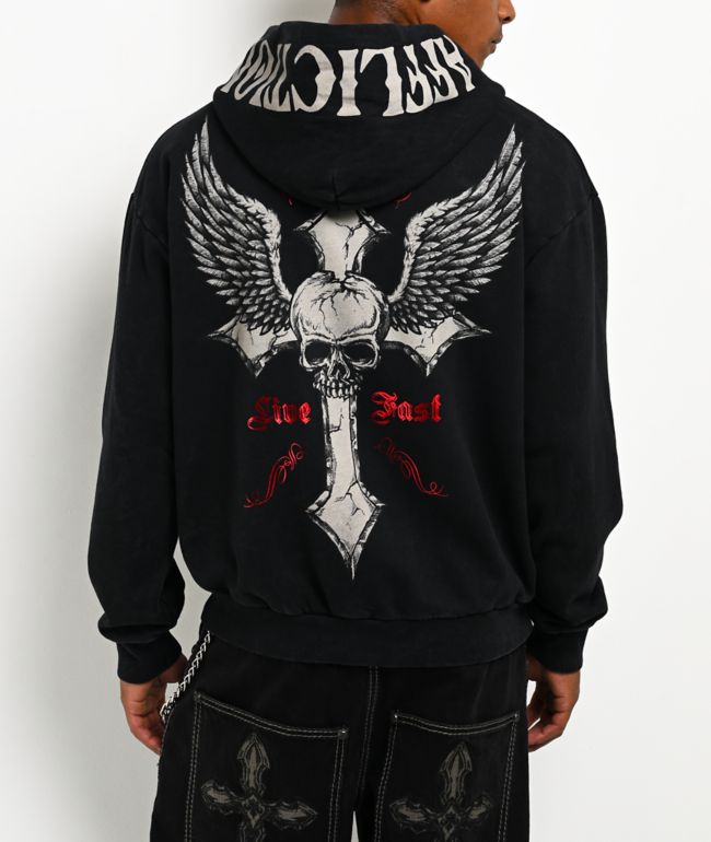 Affliction Live Fast Black Zip Hoodie - Affliction