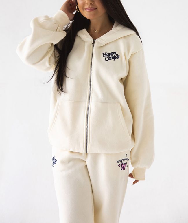 Happy Camp3r The World Is Better Cream Sweatpants - Happy Camp3r