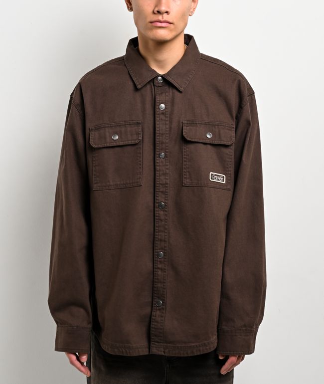 Empyre Overshirt Chocolate Long Sleeve Work Shirt - Empyre