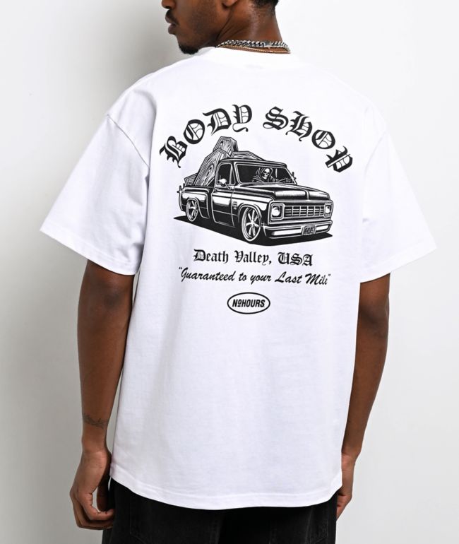 NoHours Body Shop White T-Shirt - Nohours