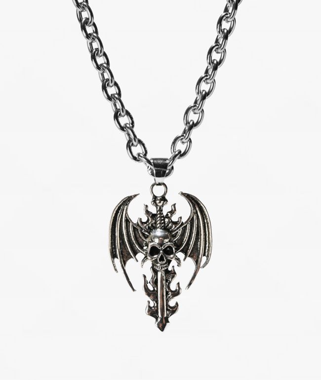 Broken Promises Purgatory Cross 22" Silver Necklace - Broken Promises