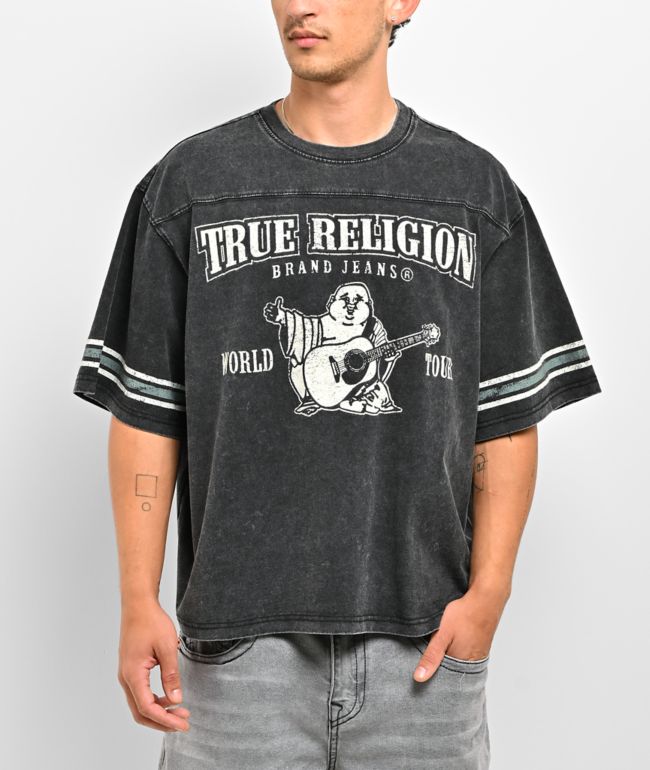 True Religion World Tour Black Wash T-Shirt - True Religion