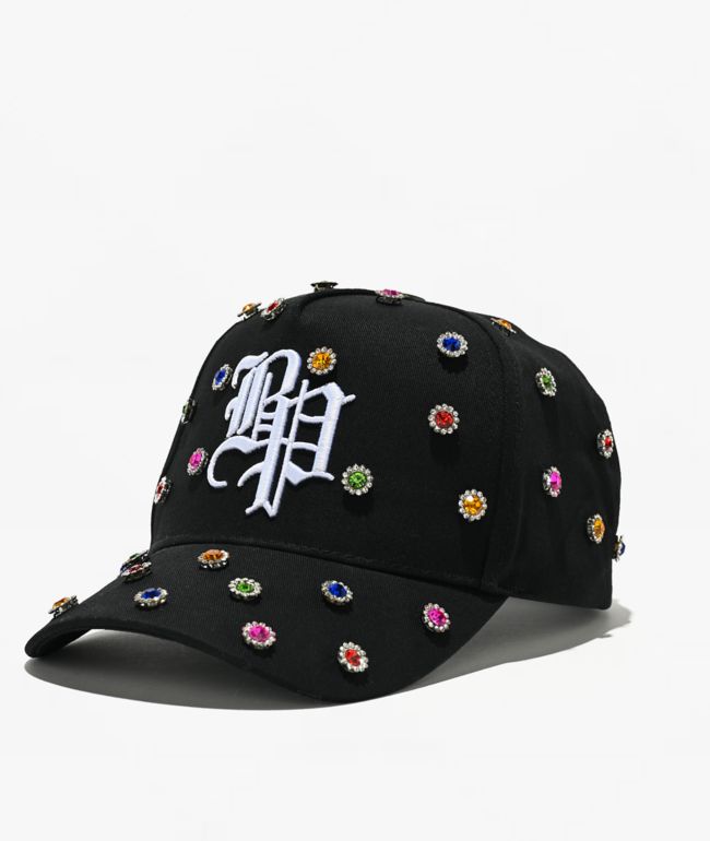 Broken Promises Headcase Rhinestone Black Snapback Hat - Broken Promises