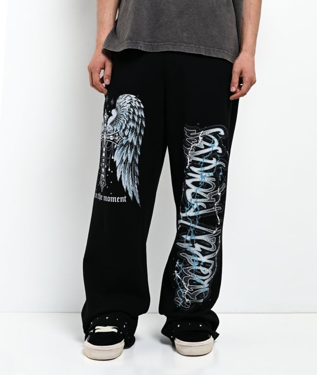 Broken Promises In The Moment Black Baggy Sweatpants - Broken Promises