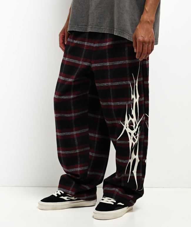 Vitriol Jagged Black Plaid Lounge Pants - Vitriol