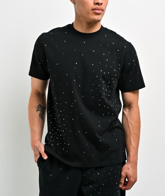 Ninth Hall Fundamentals Rhinestone Black Boxy T-Shirt - Ninth Hall Fundamentals
