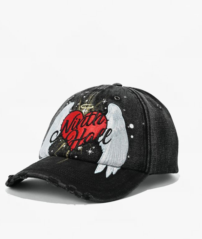 Ninth Hall Angel Rhinestone Black Snapback Hat - Ninth Hall
