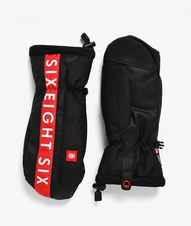 686 Team Merino Black 10K Snowboard Mittens - 686