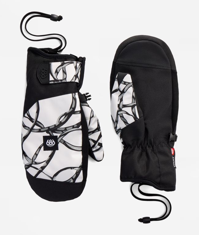 686 Primer Wire White Snowboard Mittens - 686