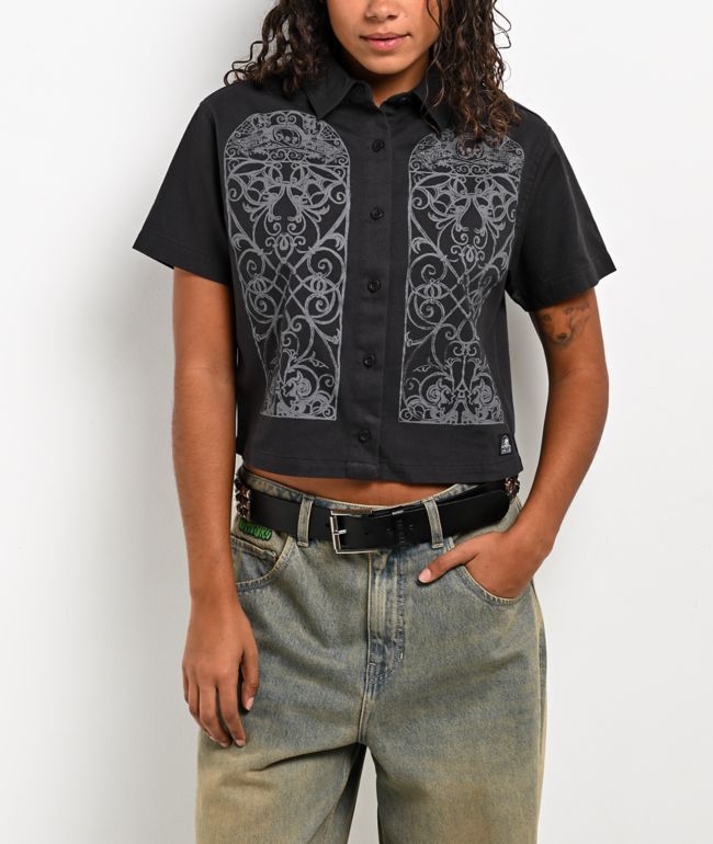 Lurking Class by Sketchy Tank Memento Mori Grey Work Shirt - Lurking Class by Sketchy Tank