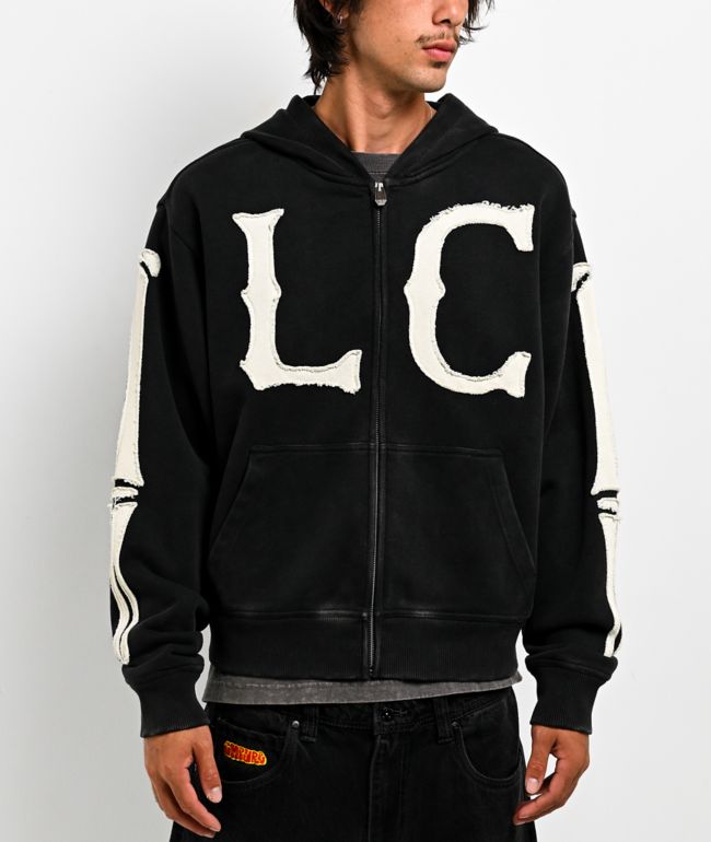 Lurking Class by Sketchy Tank Home Team Black Crop Zip Hoodie - Lurking Class by Sketchy Tank