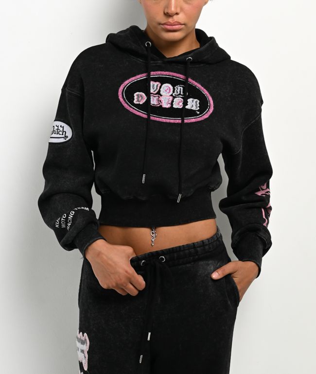 Von Dutch Mineral Black Crop Hoodie - Von Dutch