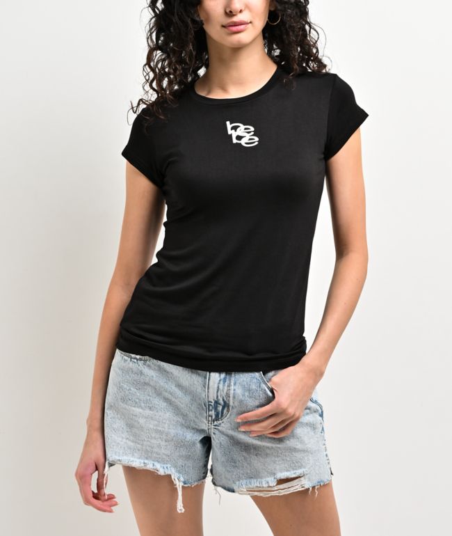 bebe Screen Logo Black T-Shirt - bebe