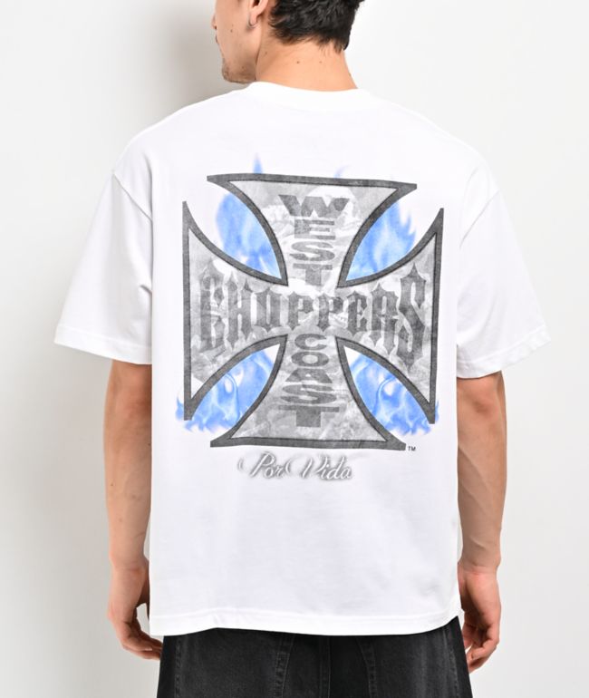 West Coast Choppers Scorched White T-Shirt - West Coast Choppers