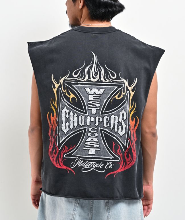 West Coast Choppers Inferno Black Wash Tank Top - West Coast Choppers