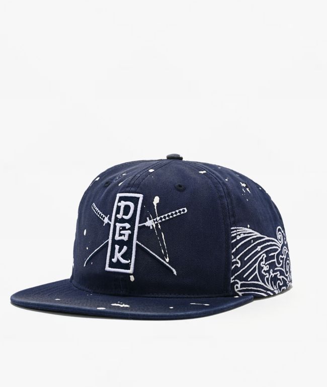 DGK Oceans Splatter Indigo Wash Snapback Hat - DGK