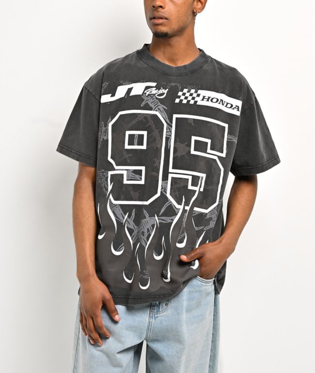 Rough World x Hoonigan Track Hero Black T-Shirt | Zumiez