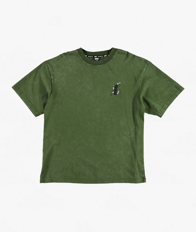 DGK Haiku Olive Green Wash Boxy T-Shirt - DGK