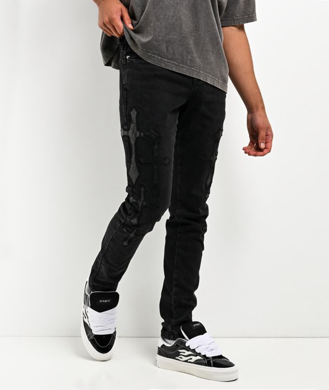 Ninth Hall Crosses Black Wash Skinny Jeans - Ninth Hall