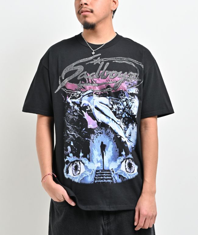 $AD BOYZ by Junior H Extssy Eyes Black T-Shirt - SAD BOYZ