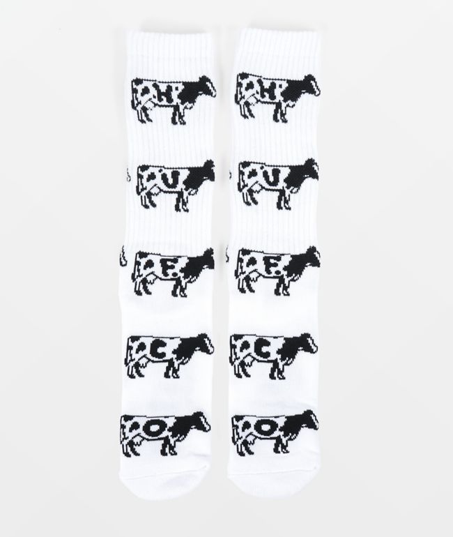 HUF Moo White Crew Socks - HUF