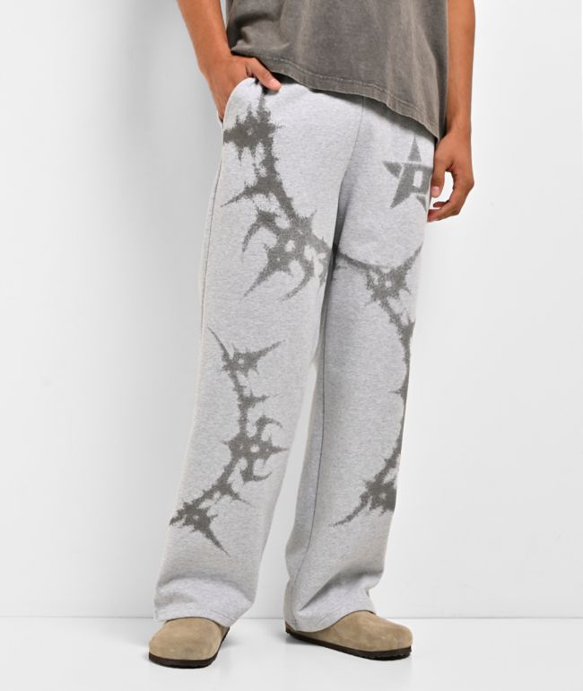 Porfa P Star Grey Baggy Sweatpants - Porfa