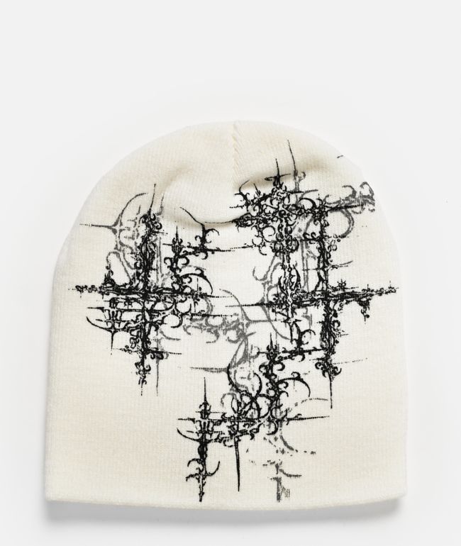 Insomnia Sigil White Skully Beanie - Insomnia Visuals