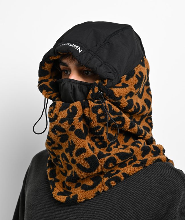 Autumn Hi Tek Camel Leopard Print Balaclava - Autumn