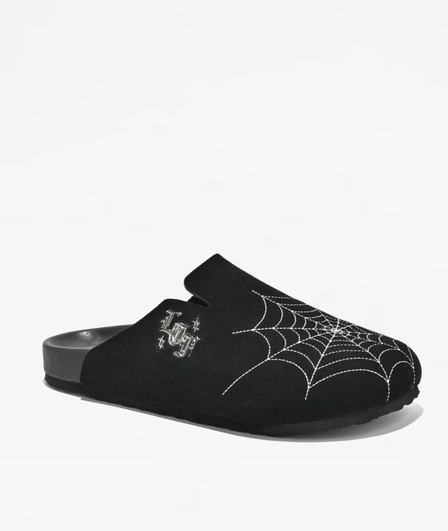 Learn To Forget Spider Web Black Mule Sandals - LTF