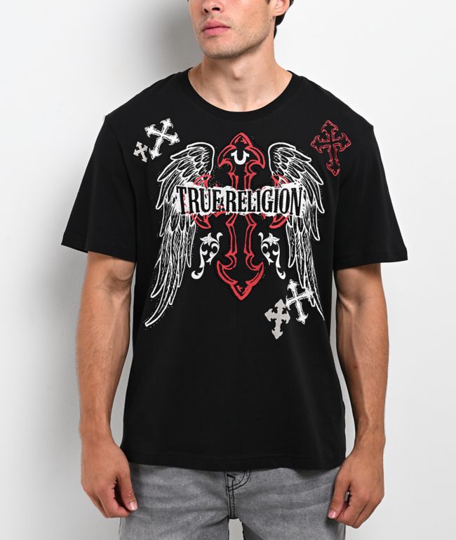 True Religion Winged Cross Black T-Shirt - True Religion