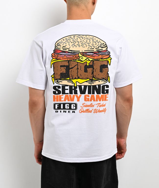 Figgmarket Street Diner White Heavyweight T-Shirt - Figmarket
