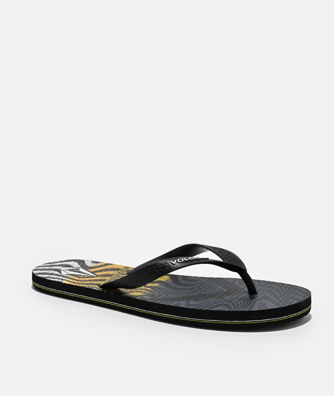 Volcom Volcomotion Black & Yellow Sandals - Volcom