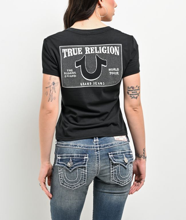 True Religion Crystal Black V-Neck T-Shirt - True Religion