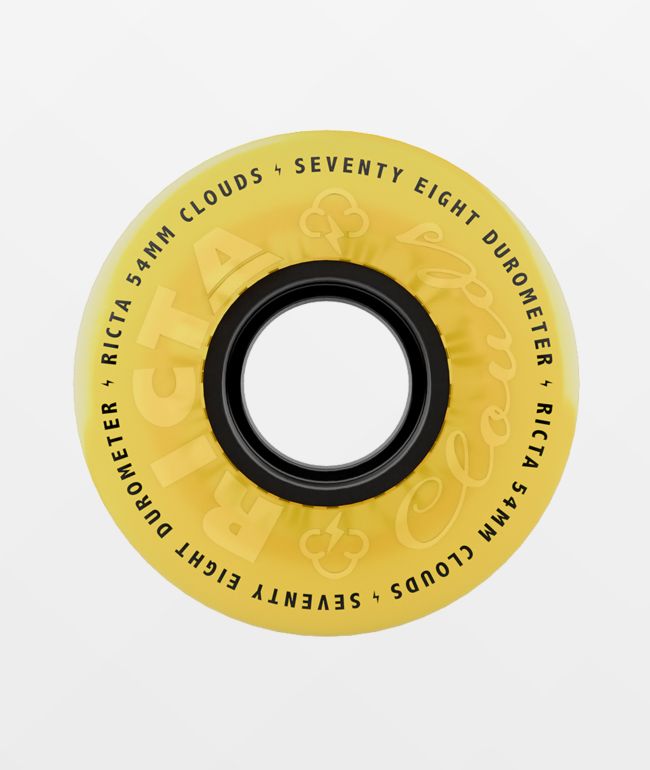 Ricta Clouds 54mm 78a Yellow & Black Cruiser Skateboard Wheels - Ricta Wheels