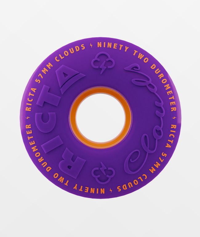 Ricta Clouds 57mm 92a Purple & Orange Cruiser Skateboard Wheels - Ricta Wheels