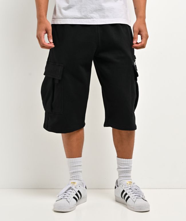 Pro Club OG Black Heavyweight Cargo Sweat Shorts - Pro Club