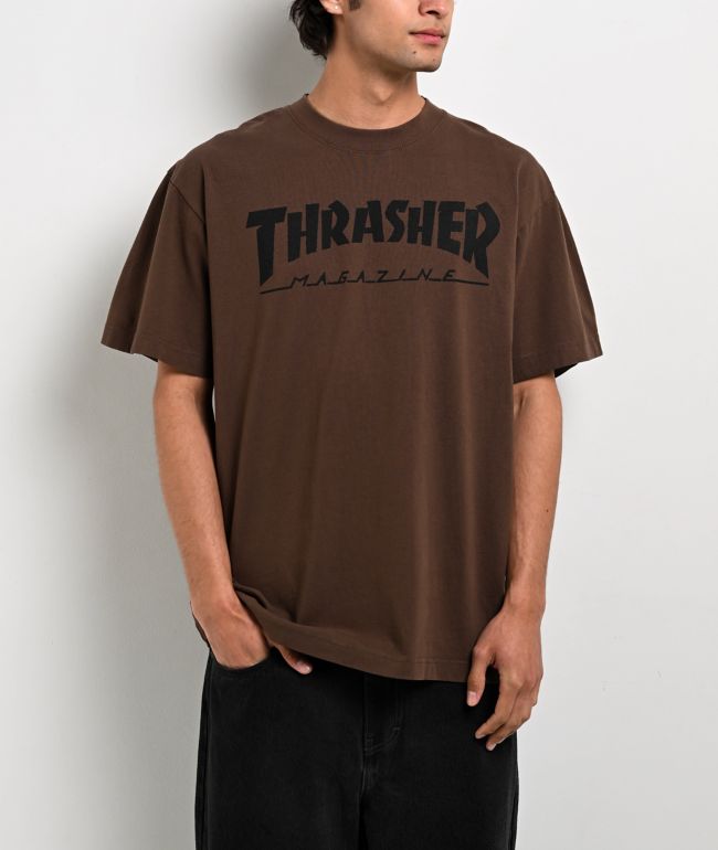 Thrasher Mag Logo Brown T-Shirt - Thrasher