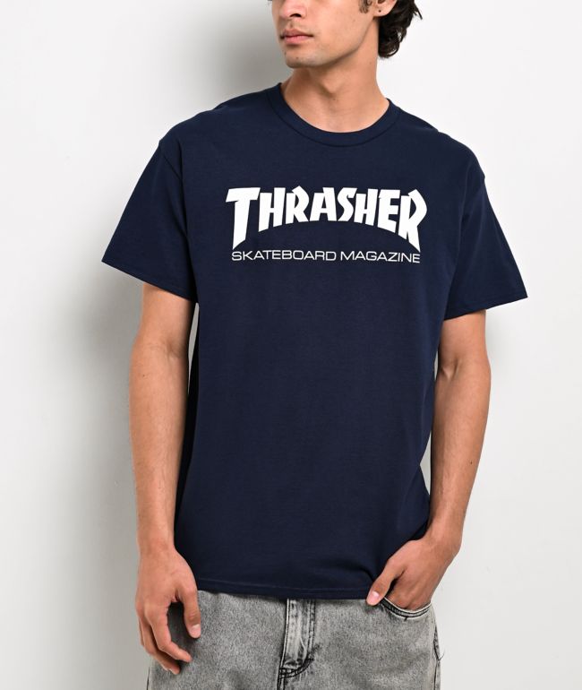 Thrasher Mag Logo Navy T-Shirt - Thrasher