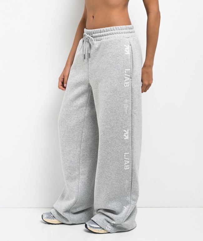 L/AB c/o Off-White™ Grey Wide Leg Sweatpants - L/AB c/o Off-White