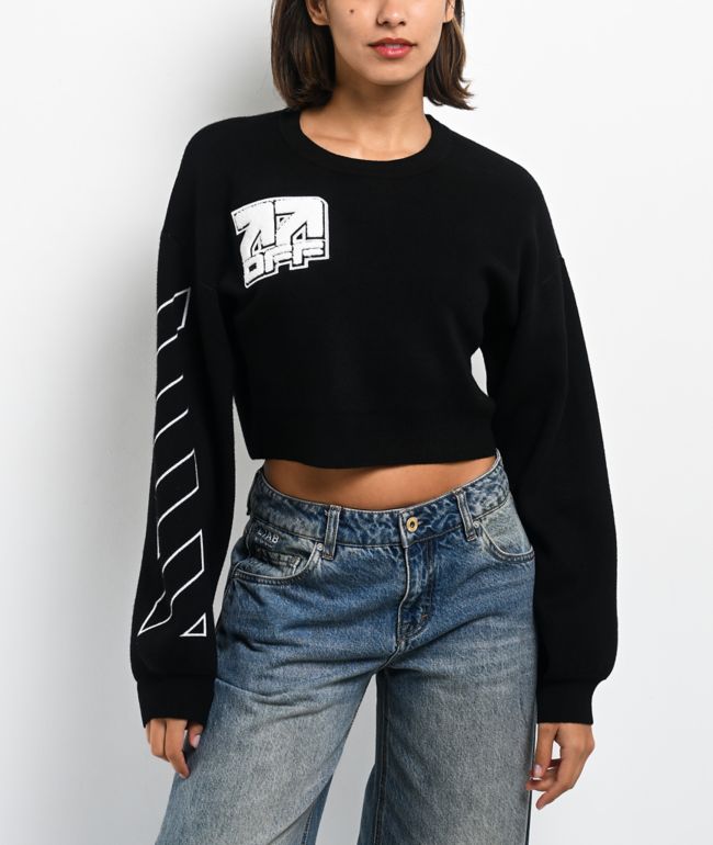 L/AB c/o Off-White™ Black Crop Sweater - L/AB c/o Off-White