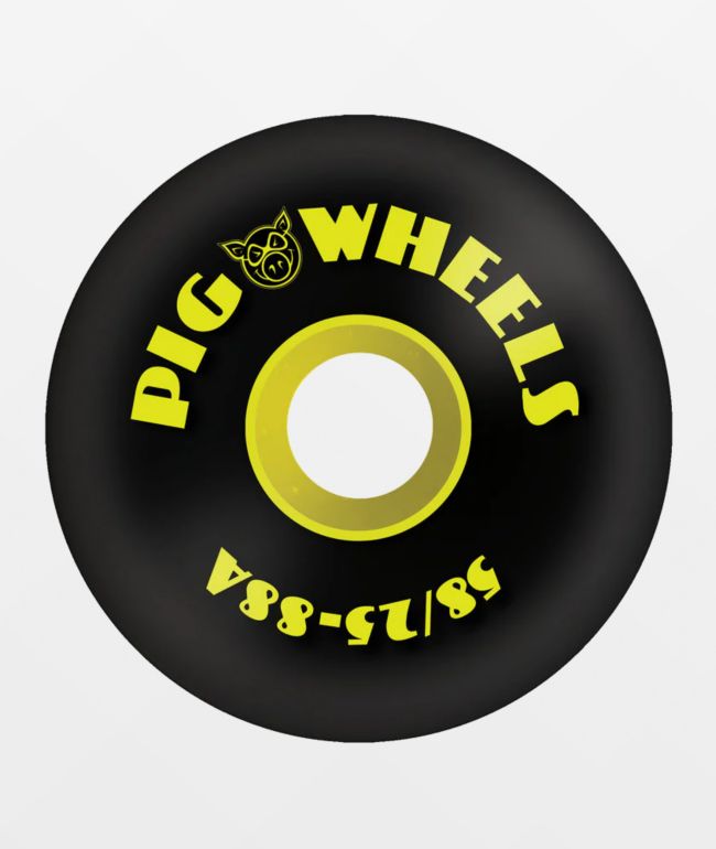 Pig Rough Terrain 58mm 88a Black Skateboard Wheels - Pig Wheels