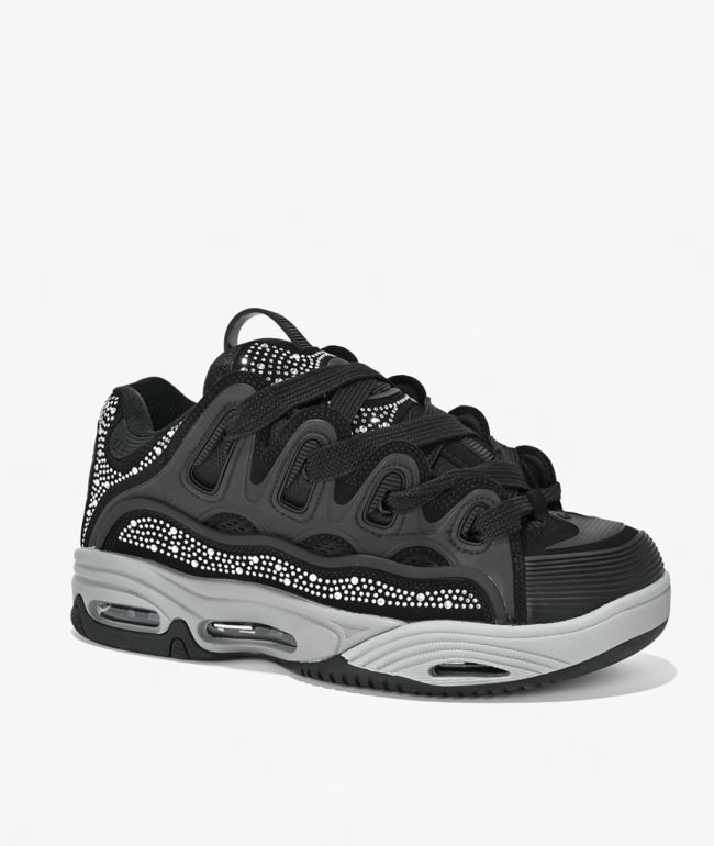 Osiris D3 2001 25 Years Black, Grey & Rhinestone Skate Shoes - Osiris