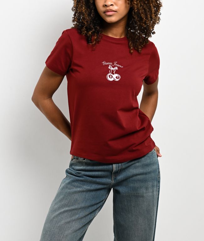Guess Jeans Cherry Red Regular Fit T-Shirt - Guess Jeans