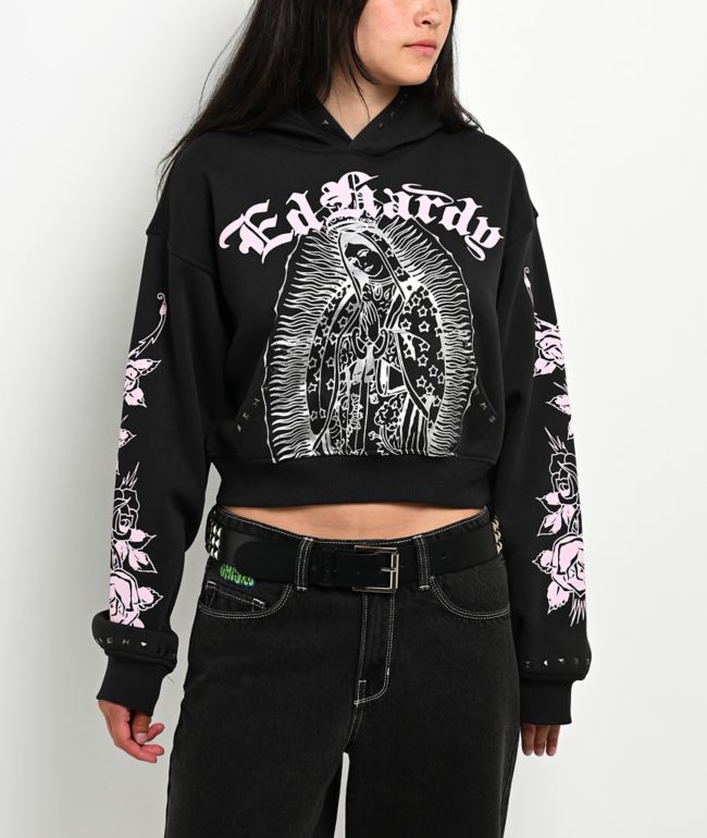 Ed Hardy Mary Studded Black Hoodie - Ed Hardy
