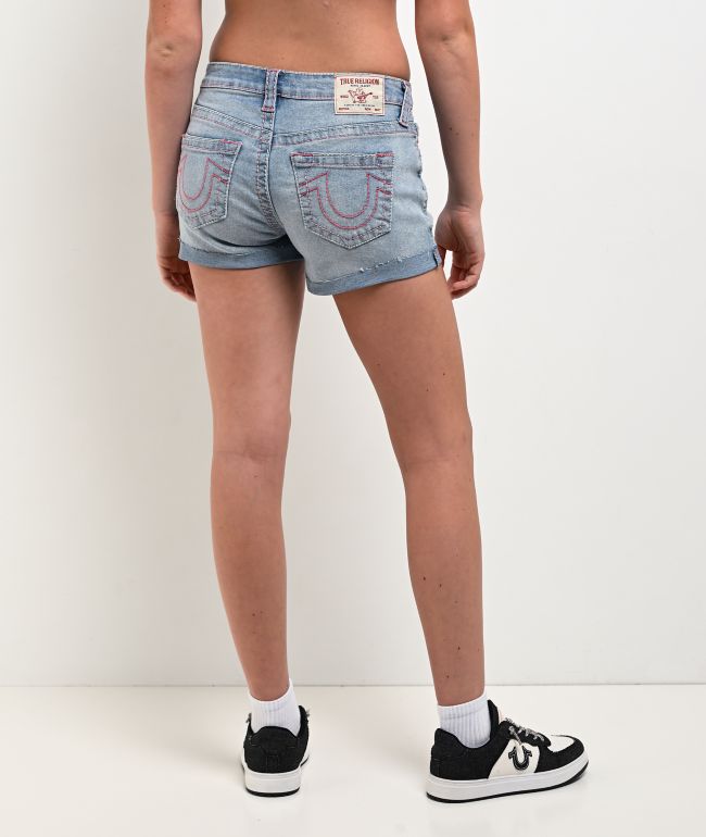 True Religion Jennie Big T Flax Flower Shorts - True Religion