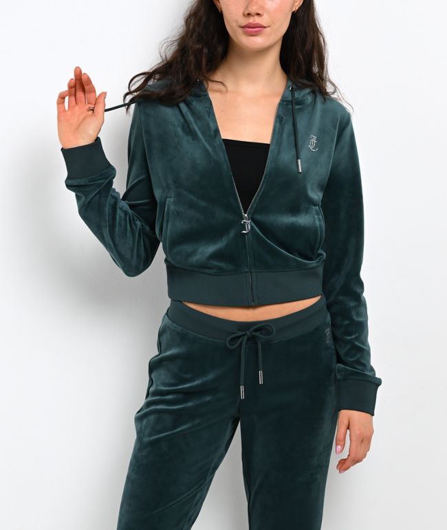 Juicy Couture OG Big Bling Junebug Velour Zip Hoodie - Juicy Couture