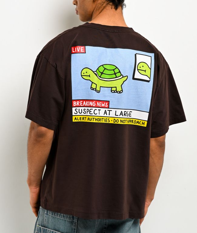A.LAB Breaking News Brown T-Shirt - A.LAB