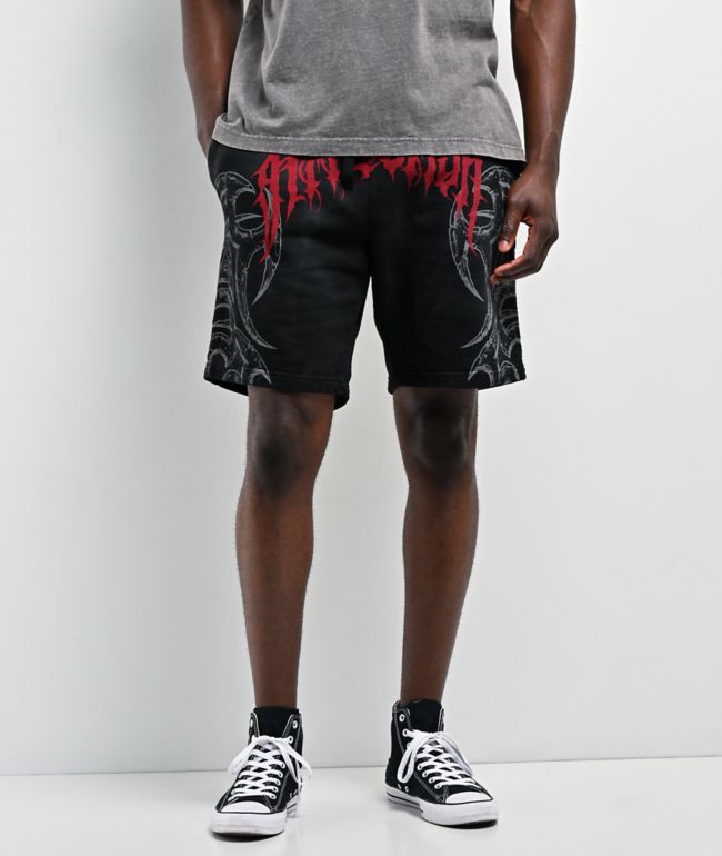 Affliction Dismay Black Wash Sweat Shorts - Affliction