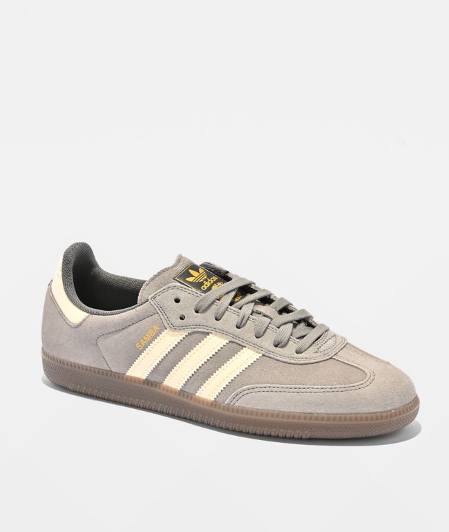 adidas Samba ADV Grey & White Skate Shoes - adidas